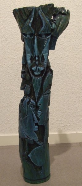 Scultura intitolato "LE VIEUX SAGE ET LA…" da Sam De Beauregard, Opera d'arte originale, Legno