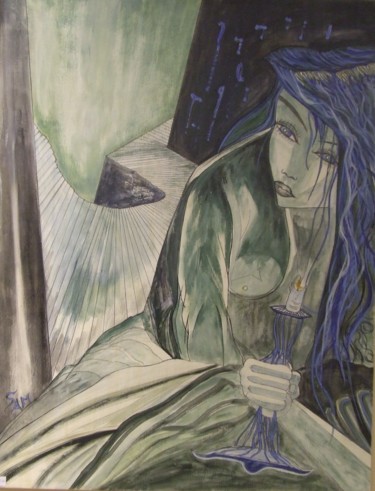 Peinture intitulée "LADY  SERENA" par Sam De Beauregard, Œuvre d'art originale, Gouache
