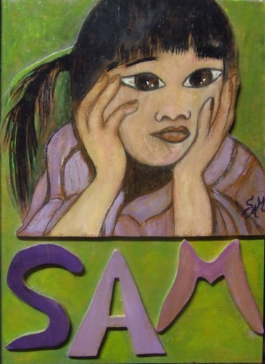 Peinture intitulée "LA PETITE SAM" par Sam De Beauregard, Œuvre d'art originale, Gouache