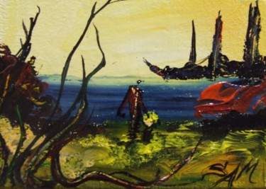 Malerei mit dem Titel "LE ROCHER DE LA BAL…" von Sam De Beauregard, Original-Kunstwerk, Acryl
