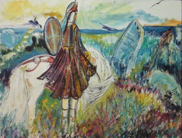 Painting titled "VISITE DES SITES AR…" by Sam De Beauregard, Original Artwork, Gouache