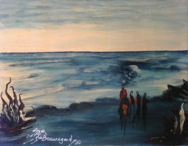 Peinture intitulée "A CHEVAL SUR LA PLA…" par Sam De Beauregard, Œuvre d'art originale, Gouache