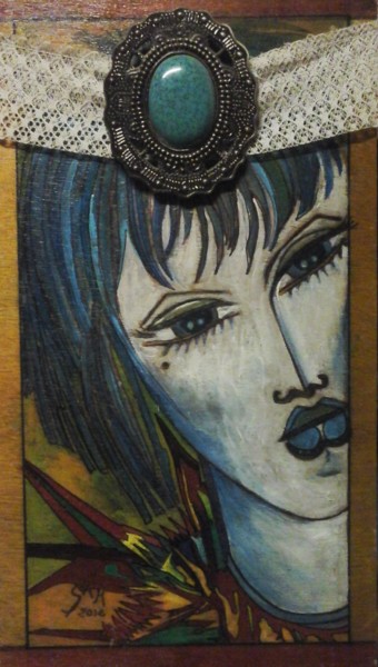 Painting titled "BABY BLUES" by Sam De Beauregard, Original Artwork, Gouache