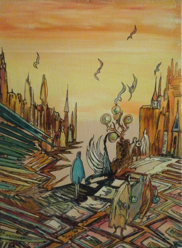 Peinture intitulée "LE DERNIER SIÈCLE -…" par Sam De Beauregard, Œuvre d'art originale, Gouache