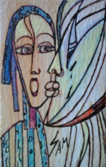 "LA FACE DE L' IMMOR…" başlıklı Tablo Sam De Beauregard tarafından, Orijinal sanat, Guaş boya