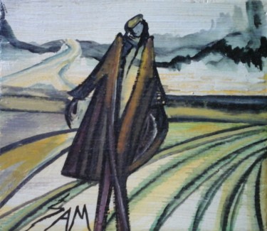 Peinture intitulée "LE PEINTRE DE NAGUÈ…" par Sam De Beauregard, Œuvre d'art originale, Gouache