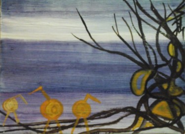 Peinture intitulée "L' ARBRE AUX FRUITS…" par Sam De Beauregard, Œuvre d'art originale, Gouache