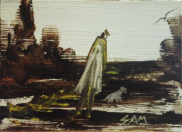 Peinture intitulée "PROMENADE AUX PIEDS…" par Sam De Beauregard, Œuvre d'art originale, Gouache