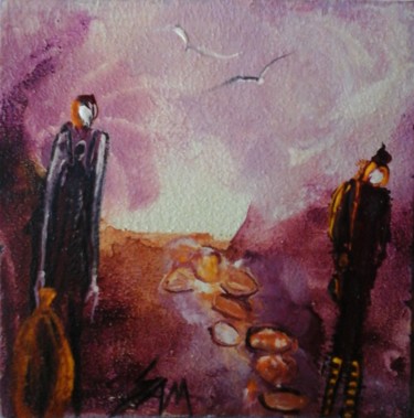 Painting titled "SUR LA ROUTE DES GA…" by Sam De Beauregard, Original Artwork, Gouache