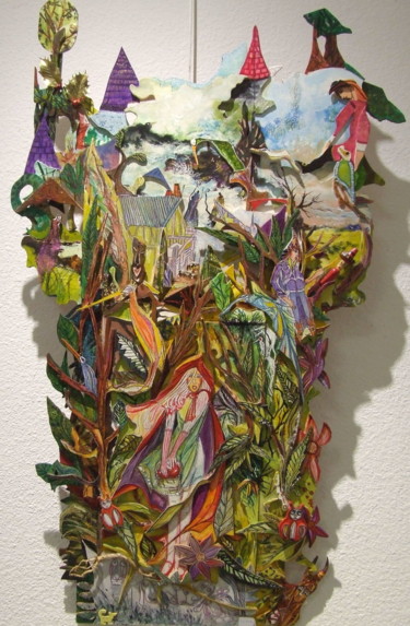 Скульптура под названием "LA FORET DE BLONDIE" - Sam De Beauregard, Подлинное произведение искусства, Дерево