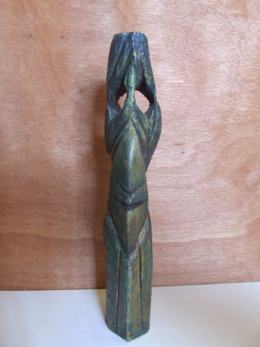 Sculpture titled "LE VIEIL INDIEN" by Sam De Beauregard, Original Artwork, Wood