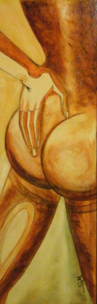 Peinture intitulée "LA MAIN SUR LA FESSE" par Sam De Beauregard, Œuvre d'art originale, Gouache