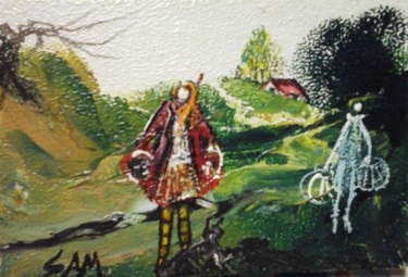 Peinture intitulée "LES PETITES FILLES…" par Sam De Beauregard, Œuvre d'art originale, Gouache
