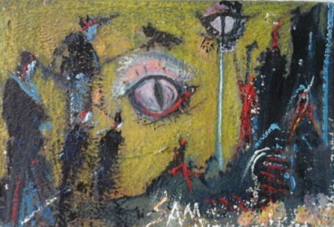Peinture intitulée "HALLOWEEN:THE EYE A…" par Sam De Beauregard, Œuvre d'art originale, Gouache