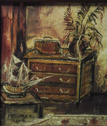 Malerei mit dem Titel "PAST  LIFE" von Sam De Beauregard, Original-Kunstwerk, Gouache