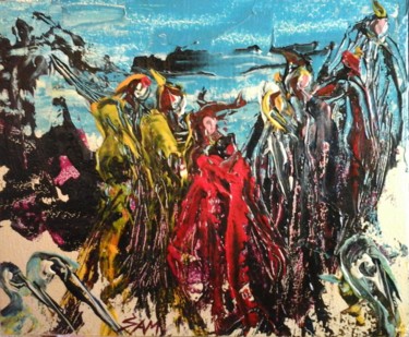 Pittura intitolato "LES PIRATES SUR L’Î…" da Sam De Beauregard, Opera d'arte originale, Acrilico