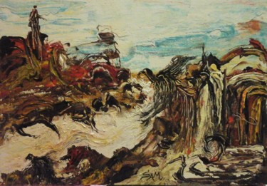 Pittura intitolato "L' ENVOL DE L' AIGL…" da Sam De Beauregard, Opera d'arte originale, Acrilico