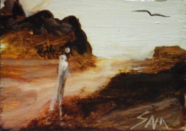 Peinture intitulée "L' OISEAU DE LA SOL…" par Sam De Beauregard, Œuvre d'art originale, Gouache