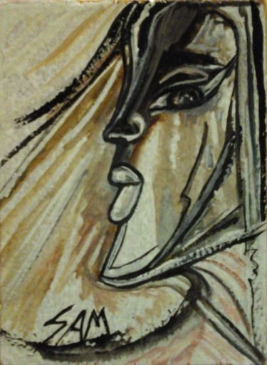 Pittura intitolato "VOLT FACE" da Sam De Beauregard, Opera d'arte originale, Gouache