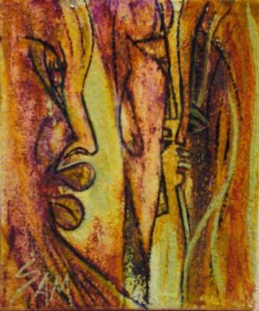 Peinture intitulée "LA TRILOGIE DES MAS…" par Sam De Beauregard, Œuvre d'art originale, Gouache