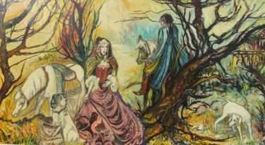 Painting titled "HEATHCLIFF AND CATH…" by Sam De Beauregard, Original Artwork, Gouache