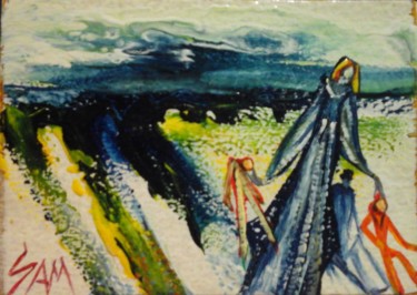 "LA PRINCESSE AUX PO…" başlıklı Tablo Sam De Beauregard tarafından, Orijinal sanat, Guaş boya