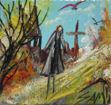 Schilderij getiteld "RETOUR DE LA CHAPEL…" door Sam De Beauregard, Origineel Kunstwerk, Gouache