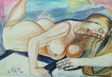Malerei mit dem Titel "" LA VILAINE "  APO…" von Sam De Beauregard, Original-Kunstwerk, Gouache