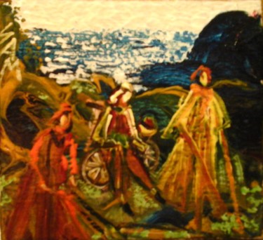 Pintura intitulada "LES  MARAÎCHERS" por Sam De Beauregard, Obras de arte originais, Guache