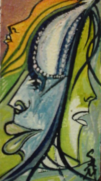 Peinture intitulée "MIROIR DE FEMMES" par Sam De Beauregard, Œuvre d'art originale, Gouache