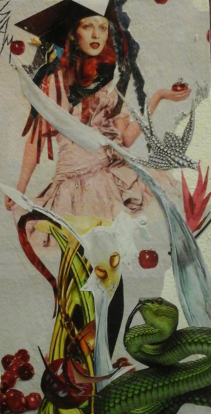 Collagen mit dem Titel "LES POMMES INTERDIT…" von Sam De Beauregard, Original-Kunstwerk, Collagen