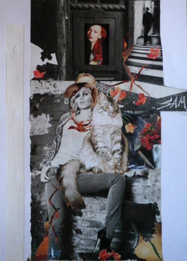 Collages titulada "AVEC "  Mô "  MON M…" por Sam De Beauregard, Obra de arte original, Collages Montado en Cartulina