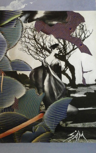 Collages titulada "DANS LES DÉDALES DU…" por Sam De Beauregard, Obra de arte original, Collages Montado en Cartulina