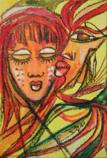 Painting titled "LE BAISER SUR LA JO…" by Sam De Beauregard, Original Artwork, Gouache