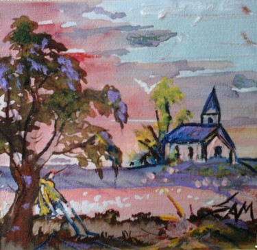 Painting titled "A L' ABRI DU CHENE…" by Sam De Beauregard, Original Artwork, Gouache