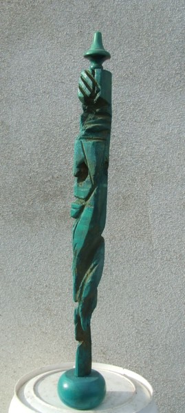 Sculptuur getiteld "L' INDIEN  -  LE VI…" door Sam De Beauregard, Origineel Kunstwerk, Hout