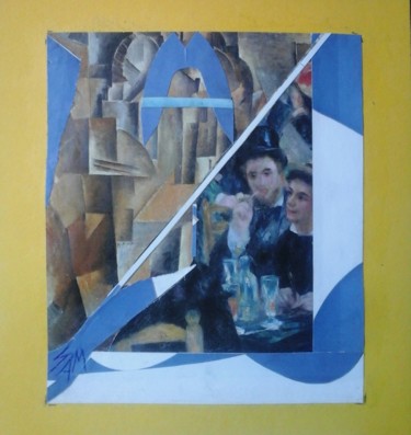 Collages titled "" A " COMME ART N° 2" by Sam De Beauregard, Original Artwork, Collages Mounted on Cardboard