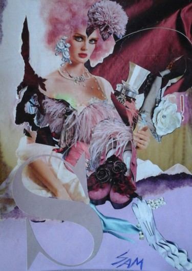 Collages titled "LA MARQUISE DE POMP…" by Sam De Beauregard, Original Artwork, Collages Mounted on Cardboard