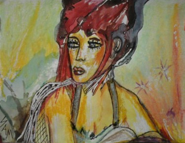 Drawing titled "DOLLY DOLL" by Sam De Beauregard, Original Artwork, Watercolor