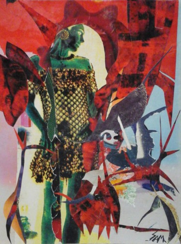 Collages intitulée "POÉSIE ET ART PRIMA…" par Sam De Beauregard, Œuvre d'art originale, Collages Monté sur Carton
