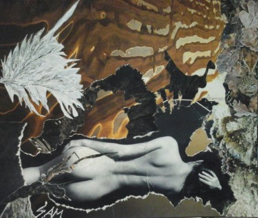 Collages titled "AU DELÀ DU MUR DES…" by Sam De Beauregard, Original Artwork, Collages Mounted on Cardboard