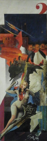 Collages intitulée "MORGANE" par Sam De Beauregard, Œuvre d'art originale, Collages Monté sur Carton
