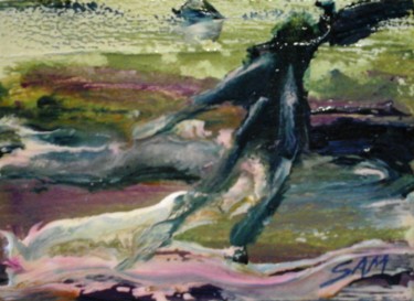 Peinture intitulée "THE SKID OF THE BLA…" par Sam De Beauregard, Œuvre d'art originale, Gouache