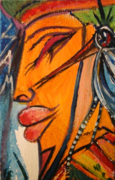 "L'OISEAU DU PHARAON" başlıklı Tablo Sam De Beauregard tarafından, Orijinal sanat, Guaş boya