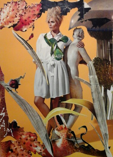 Collages titled "ÈVE APHRODITE ET LA…" by Sam De Beauregard, Original Artwork, Collages Mounted on Cardboard