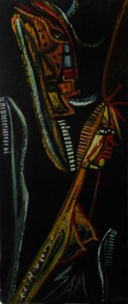 Peinture intitulée "HUMEUR ET BROSSES A…" par Sam De Beauregard, Œuvre d'art originale, Gouache