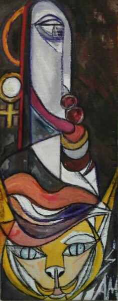 Pintura intitulada "PERLE DE CHAT" por Sam De Beauregard, Obras de arte originais, Guache