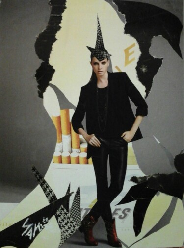 Collages intitulée "GITA" par Sam De Beauregard, Œuvre d'art originale, Collages Monté sur Carton