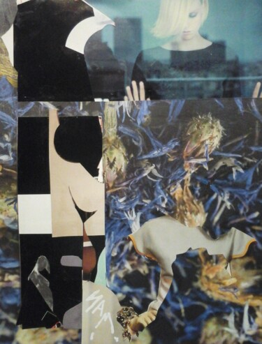 Collages intitulée "LA FILLE DERRIÈRE L…" par Sam De Beauregard, Œuvre d'art originale, Collages Monté sur Carton