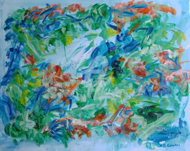 Картина под названием "JARDIN" - Bernard Goeytes, Подлинное произведение искусства, Акрил Установлен на Деревянная рама для…